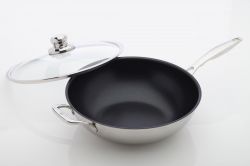 Wok + kansi Nonstick Clad 32 cm