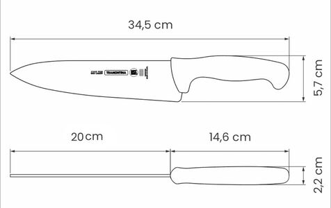 Kokkiveitsi 20 cm Professional