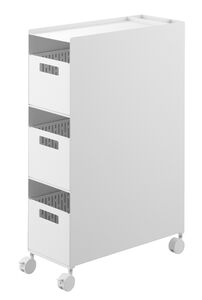 Tower laatikosto pyörillä valkoinen