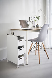 Tower laatikosto pyörillä valkoinen