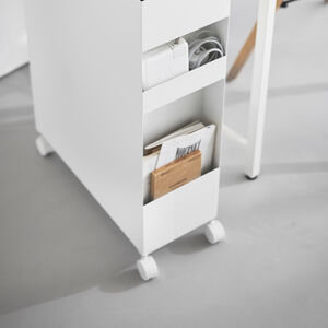Tower laatikosto pyörillä valkoinen