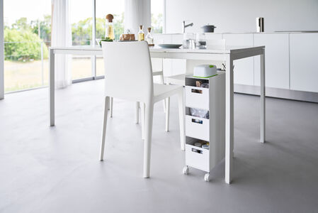 Tower laatikosto pyörillä valkoinen