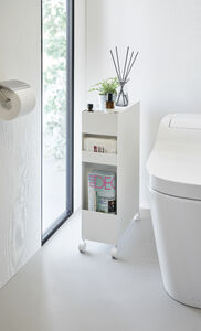 Tower laatikosto pyörillä valkoinen