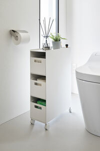 Tower laatikosto pyörillä valkoinen