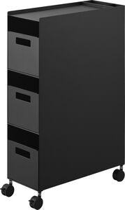 Tower laatikosto pyörillä musta