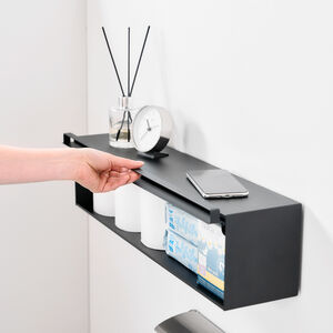 Tower seinähylly musta