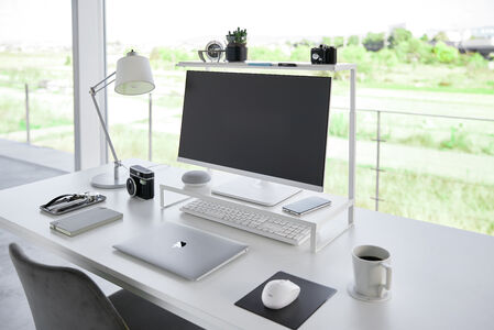 Tower näyttöteline 2 tasoa valk.