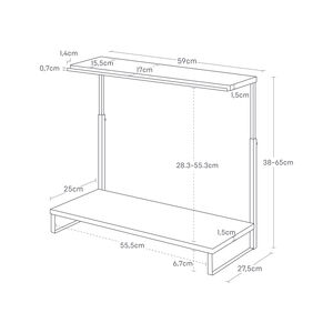 Tower näyttöteline 2 tasoa valk.
