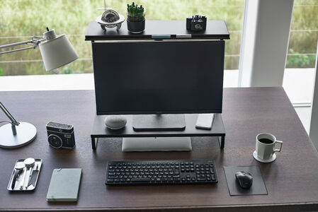 Tower näyttöteline 2 tasoa musta