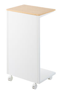 Tower sivupöytä pyörillä valkoinen