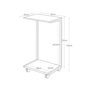Tower sivupöytä pyörillä valkoinen