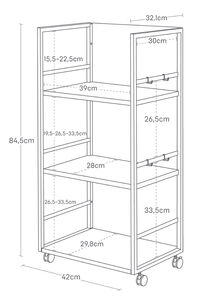 Tower säilytysvaunu 3 tasoa musta