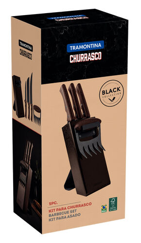 Barbecue-veitsitukki 5 osaa Black