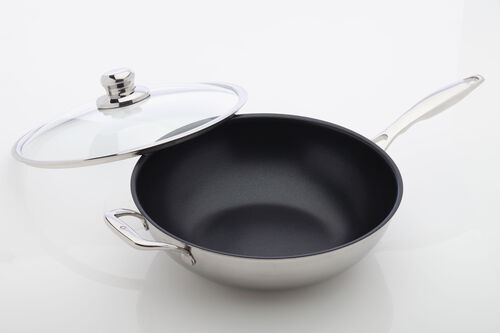 Wok + kansi Nonstick Clad 32 cm