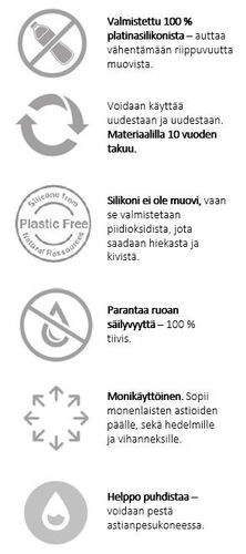 Silikonikansi venyvä 15 cm