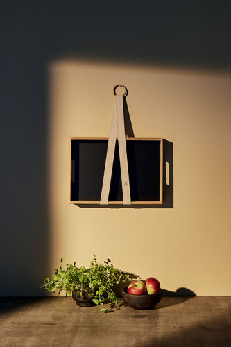 Tarjotin 40 x 28 cm tammi/musta