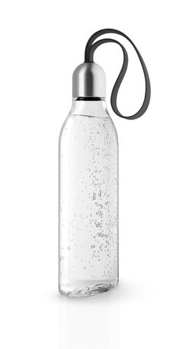 Litteä vesipullo 0,5 l musta