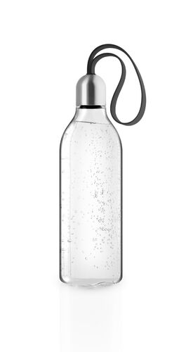 Litteä vesipullo 0,5 l musta