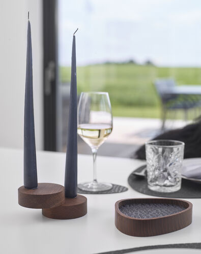 Lasinalusteline Curve Smoked Oak